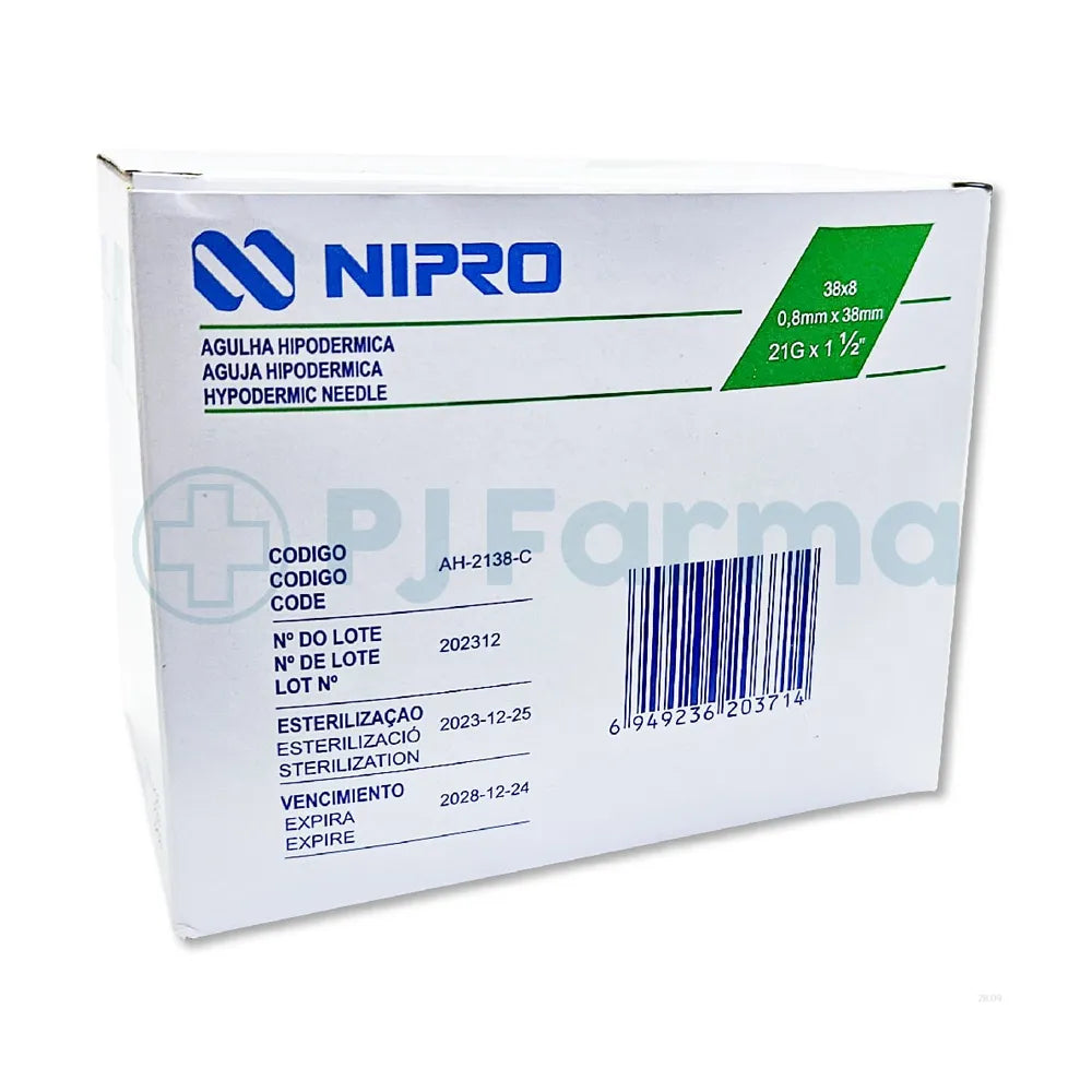 Aguja 21 x 1 1/2 Nipro Caja x 100 Unid