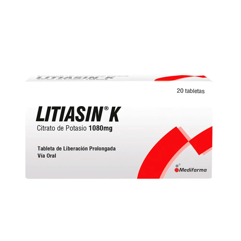 Litiasin K 1080 mg Tabletas de Liberación Prolongada