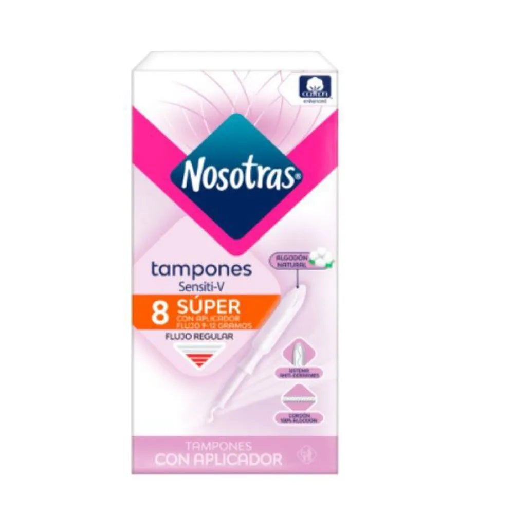 Nosotras Tampón Sensitive Con Aplicador Súper x 8 Un
