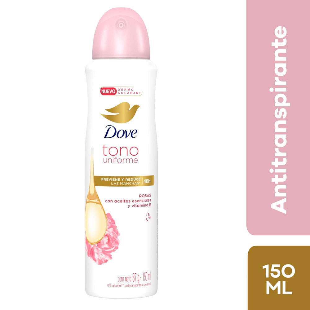 Antitranspirante En Aerosol Dove Tono Uniforme Rosas – 150 ml