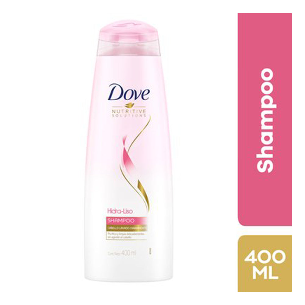 Shampoo Dove Hidra Liso Lavado Diario Botella 400 mL