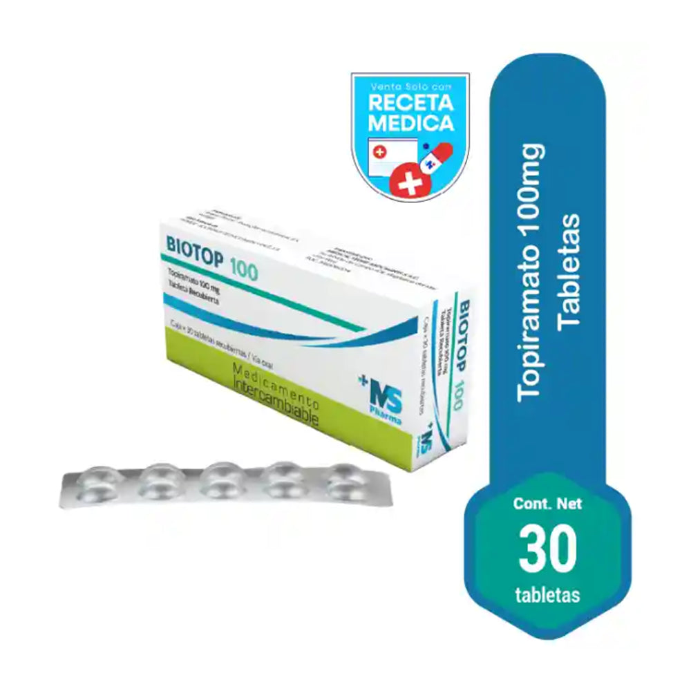 Topiramato 100mg (Biotop) x 30 Tabletas
