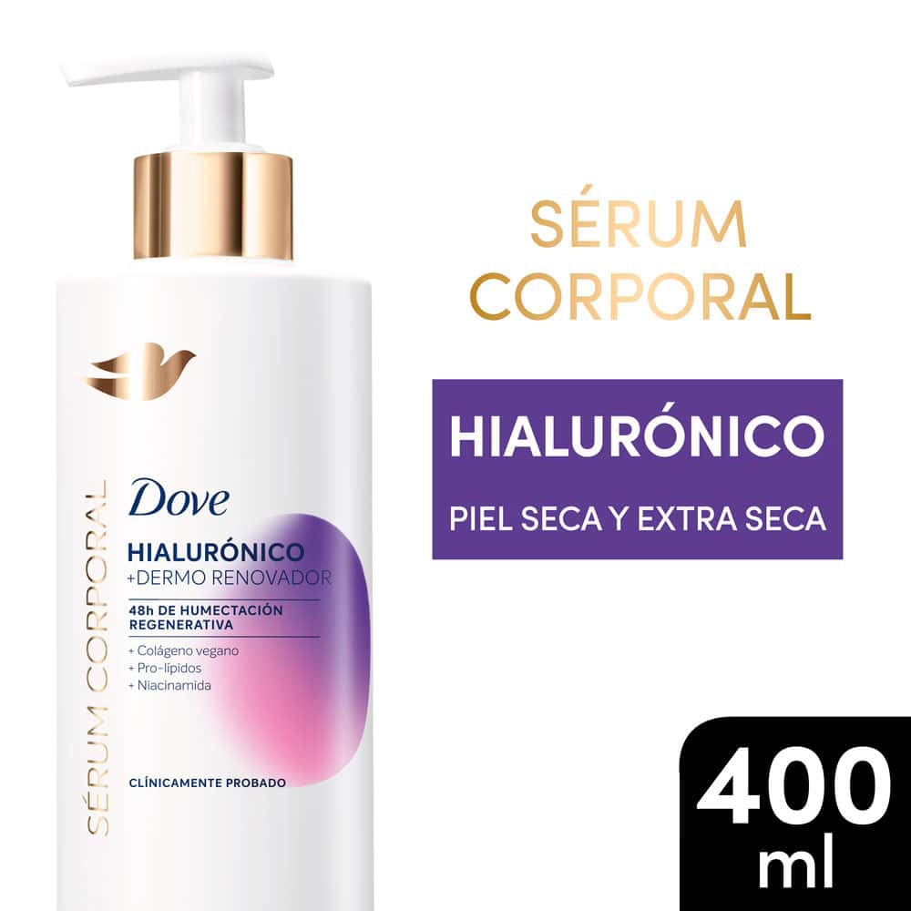 Sérum Corporal Dove Piel Extra Seca Hialurónico – Frasco 400 ml
