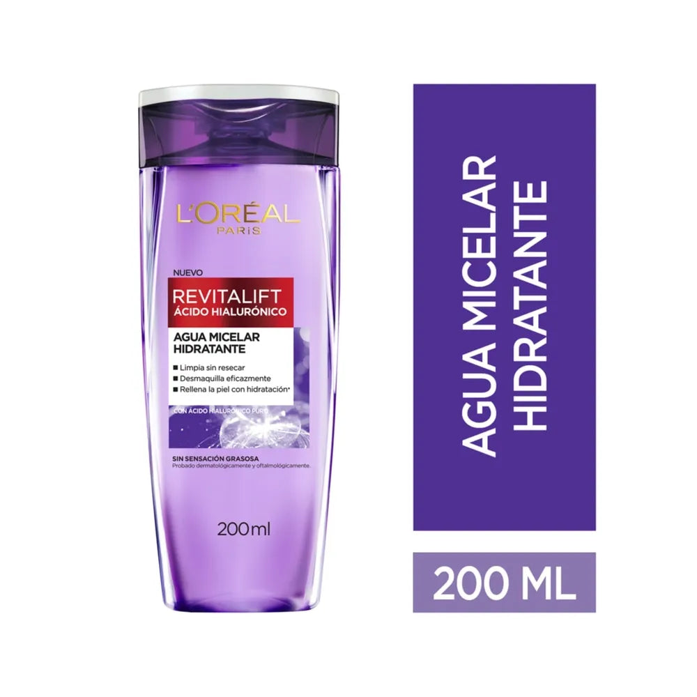 Agua Micelar L’Oréal Paris Hidratante Revitalift Ácido Hialurónico 200 ml