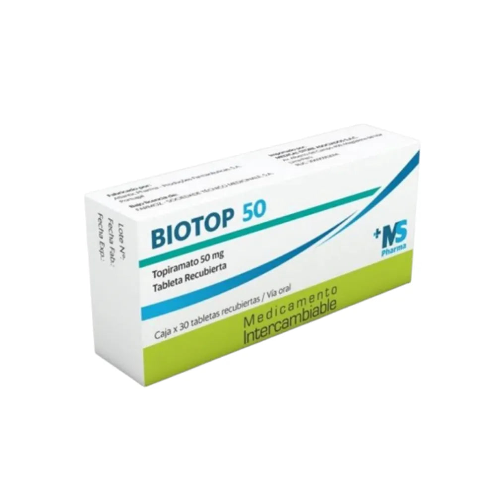 Biotop 50mg (Topiramato) Tab – Caja x30und