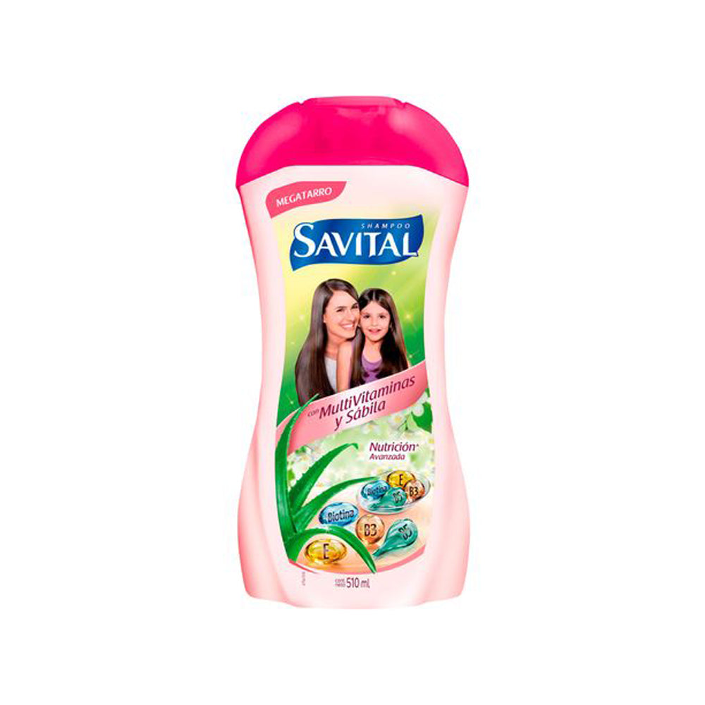 Shampoo Savital MultiVitaminas y Sábila Frasco 510ml