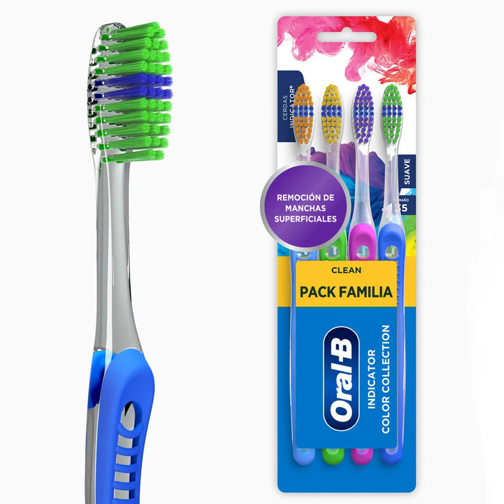 Cepillo Dental Oral B Indicator Color Collection Empaque 4 Und
