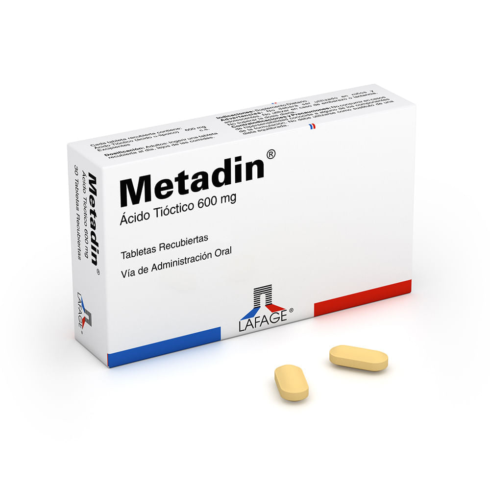 Metadin 600 mg Tabletas - Caja 30 un