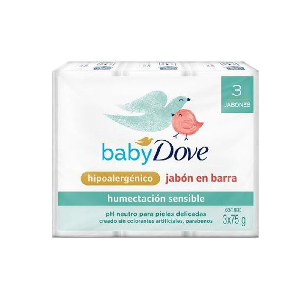 Jabón de Tocador Dove Baby Humectación Sensible Empaque 3 Und