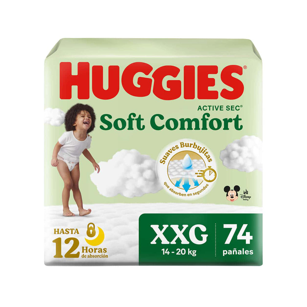 Pañales Huggies Bigpack Active Sec Talla Xxg Paquete 74 un