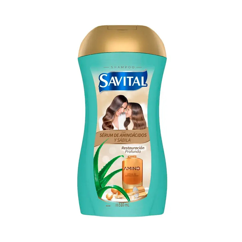 Shampoo Savital Sérum con Aminoácidos y Sábila - Frasco 510 ML