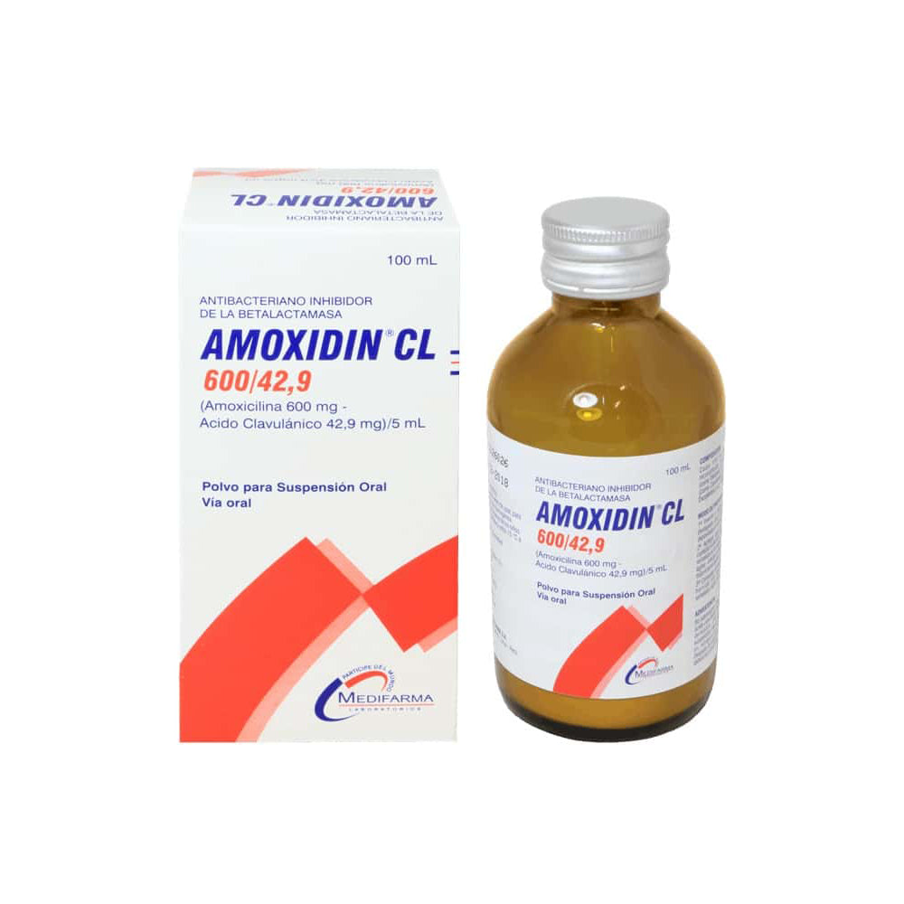 Amoxidin Cl 600 mg-42.9 mg/5mL Polvo para Suspensión Oral