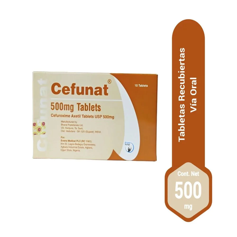 Cefunat 500 mg Tableta Recubierta - Caja 100 UN
